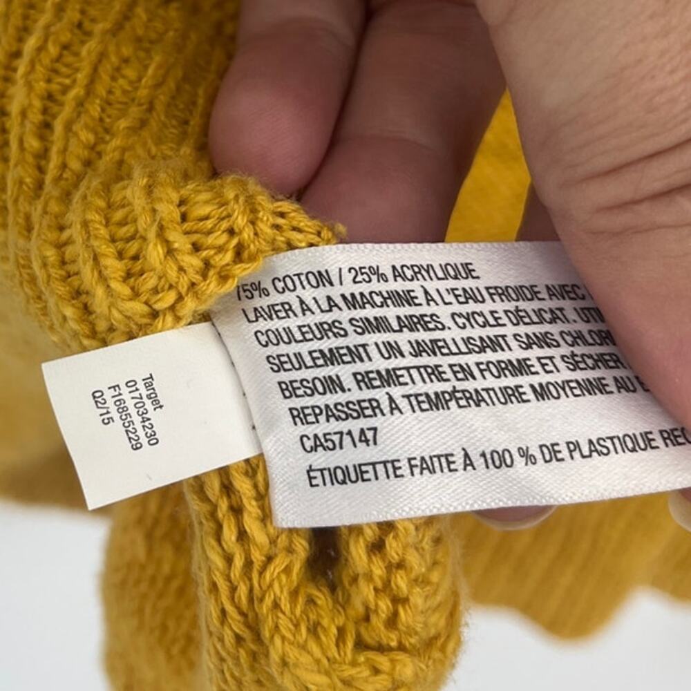 Mossimo Cable Knit Womens Sweater Sz XXL Mustard Boho Rustic Cottage Lagenlook - Picture 10 of 11